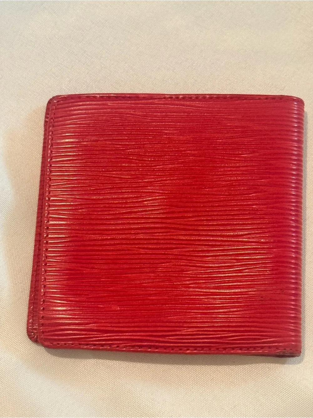 Louis Vuitton Red Epi Leather Compact Bi-Fold Wallet